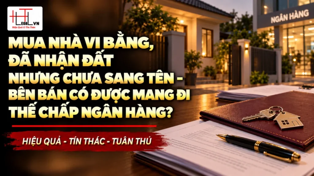 MUA NHÀ VI BẰNG, ĐÃ NHẬN ĐẤT NHƯNG CHƯA SANG TÊN – BÊN BÁN CÓ ĐƯỢC MANG ĐI THẾ CHẤP NGÂN HÀNG ?