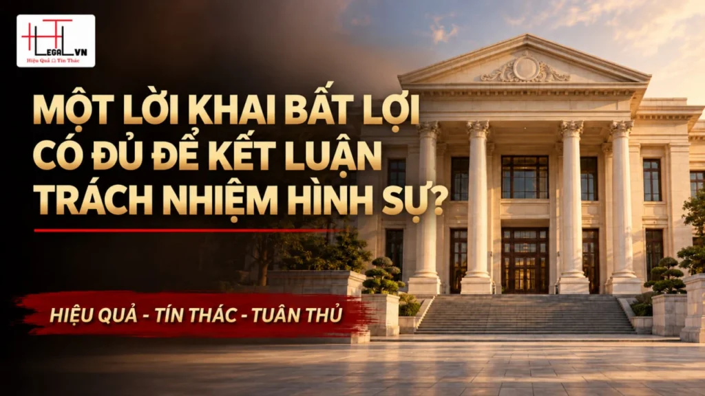 MỘT LỜI KHAI BẤT LỢI CÓ ĐỦ ĐỂ KẾT LUẬN TRÁCH NHIỆM HÌNH SỰ?
